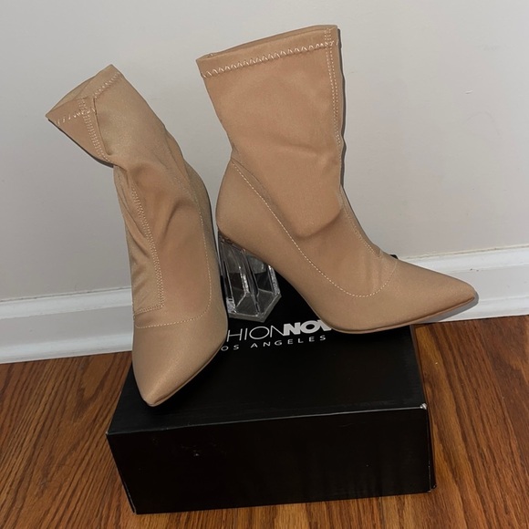 Fashion Nova Shoes - Nude/Clear Booties